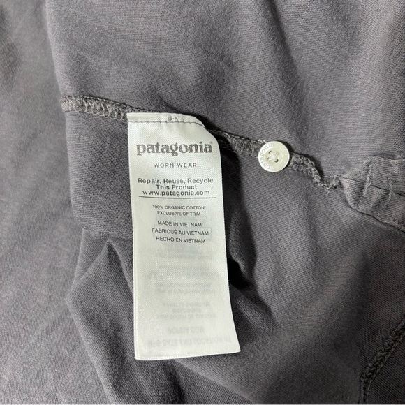 Patagonia Men's Polo Trout Fitz Roy Gray Short Sleeve Organic Cotton Large FLAW - Picture 8 of 11